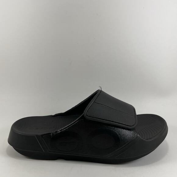 Oofos Ooahh Sport Flex Slide Sandal Mens Size 8 Black Comfort Shoes Recovery